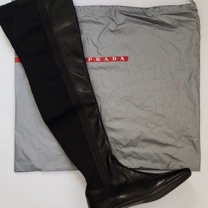Prada Leather Over the Knee Boots - US Size 7M